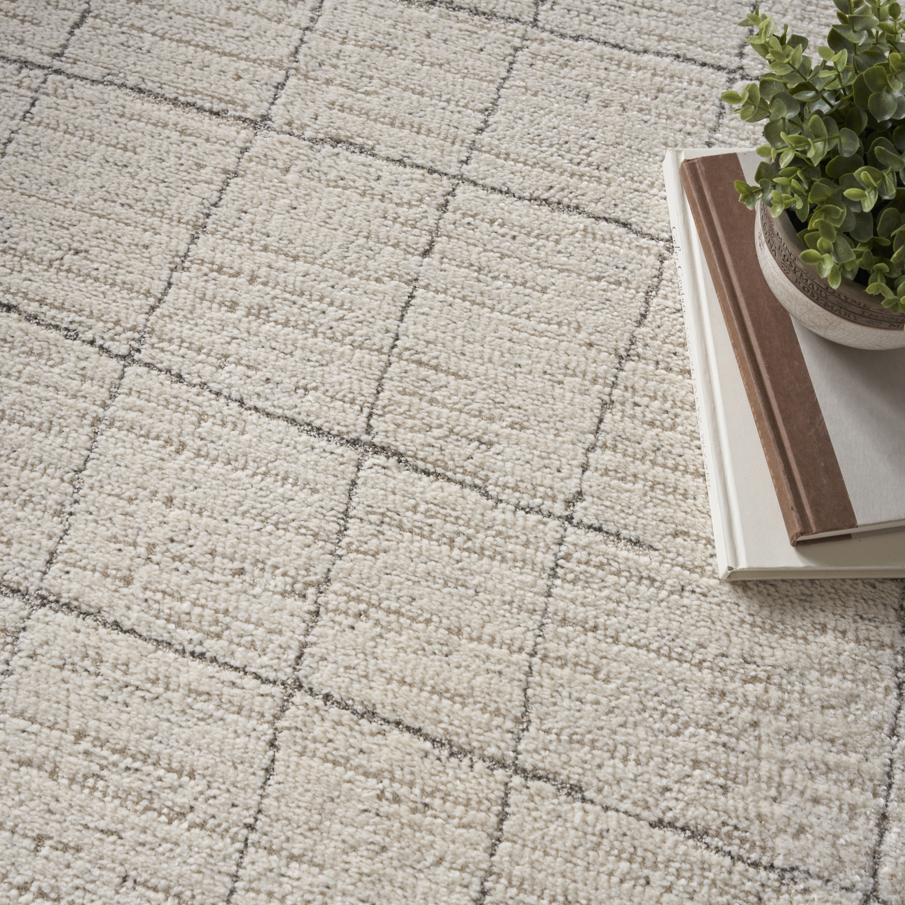 Nourison Andes Abstract Ivory Grey 9' x 12' Area Rug (9x12)