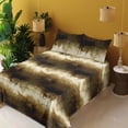 thumbnail image 2 of Ambesonne Earthy Floral Fitted & Flat Sheet with Sham 3 Pcs Set, Grungy Flower Print, Twin, Caramel Dark Cocoa Ivory, 2 of 5