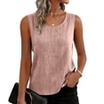 thumbnail image 5 of Womens Workout Tank Tops Linen 2026 Spring Summer Casual Sleeveless Shirts Loose Lightweight Tops, Pink XL, 5 of 8