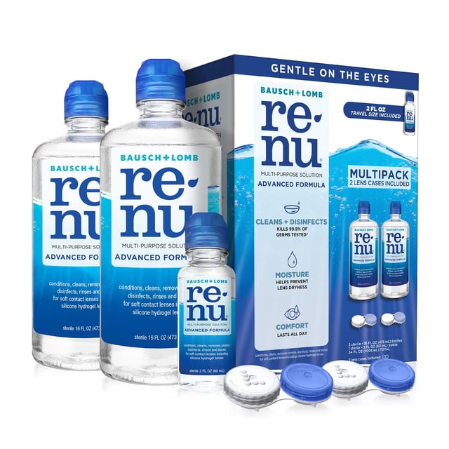 Solución para lentes de contacto Renu Advanced 473 ml (paquete de 2) + 60 ml