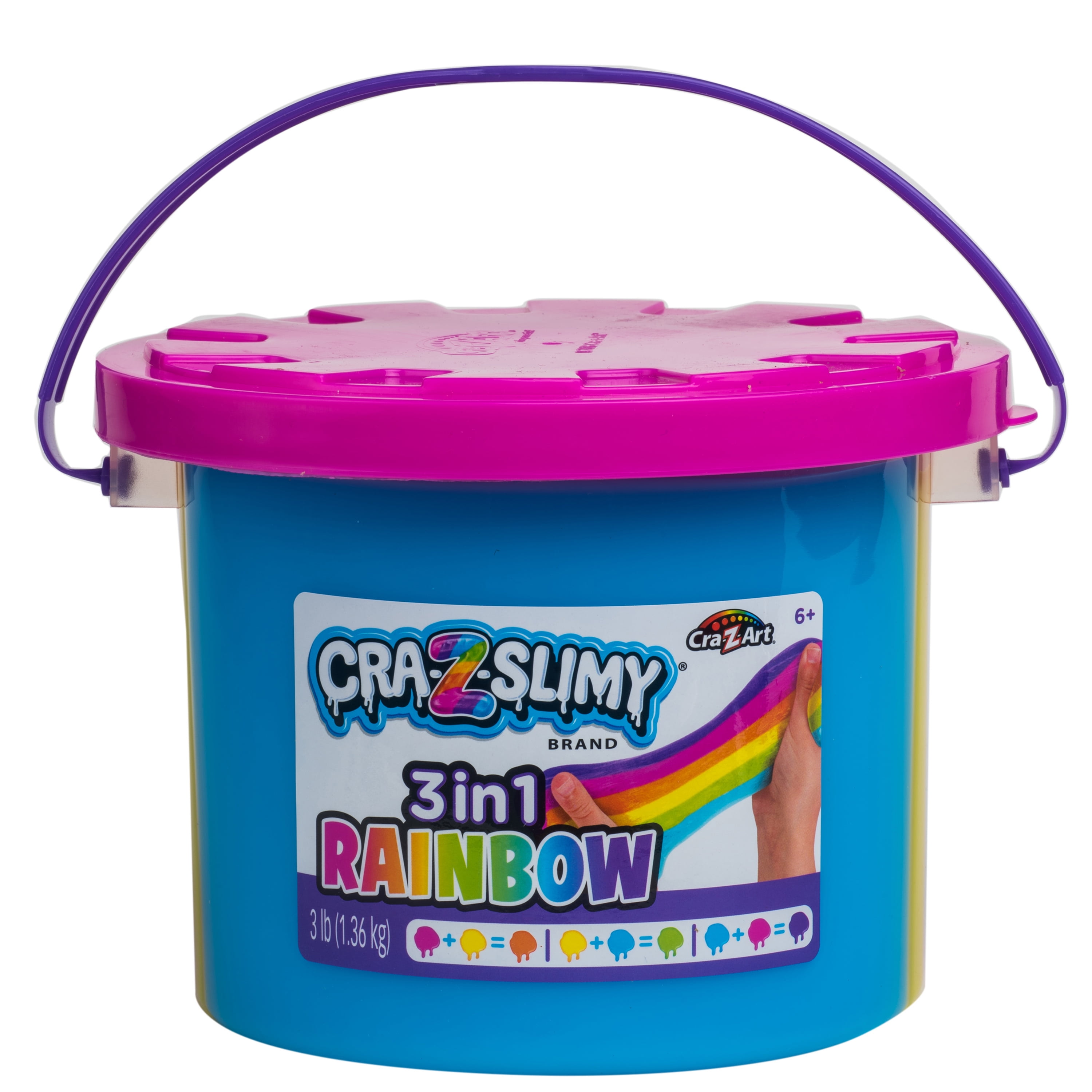 Cra-Z-Art Cra-Z-Slimy 3 in 1 Rainbow Slime 3lbs Bucket, Ages 6 and up