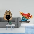 thumbnail image 2 of Reloj de pared,Reloj de pared decorativo con forma de gato para sala de estar silenciosa,Reloj de pared de madera,decoración moderna,Estatua de pez,Estatua de pez arowana,decoración Feng Shui, 2 of 8