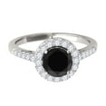 thumbnail image 2 of Aonejewelry 1.30 Ct. Halo Black Diamond Engagement Ring In 14k White Gold, 2 of 4