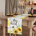 thumbnail image 2 of Table Runners 90 Inches Long Dress Scarves, Sunflower Floral Farmhouse Coffee/Dining/Kitchen Table Runner for Living Room, Farmhouse Pastoral Daisy Bees Grey Plaid 13x90 Inch, 2 of 9