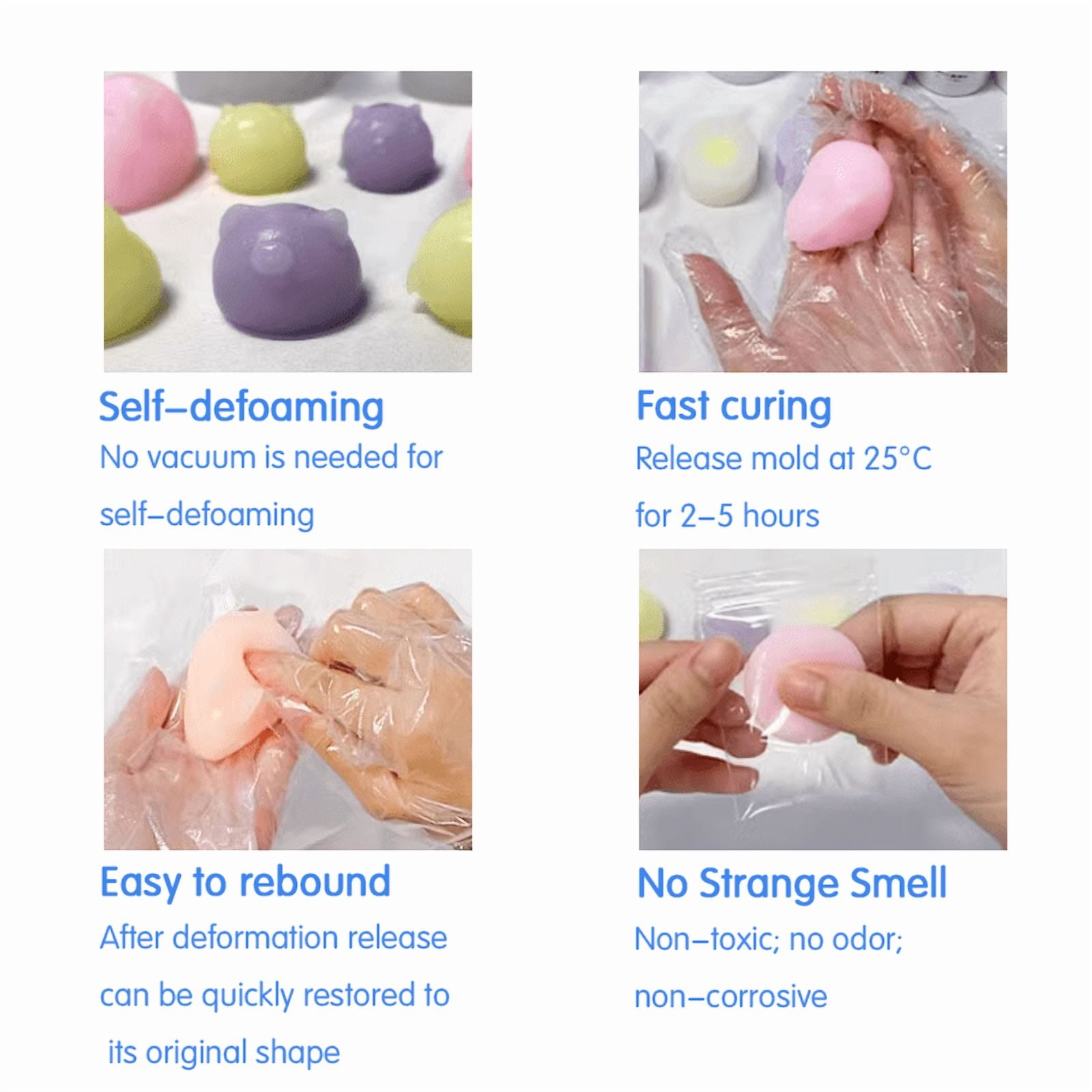 MEETCRAFTS  1:1 Liquid Silicone Mold Making Kit for Casting 3D Food Molds, Resin Mould-32 oz