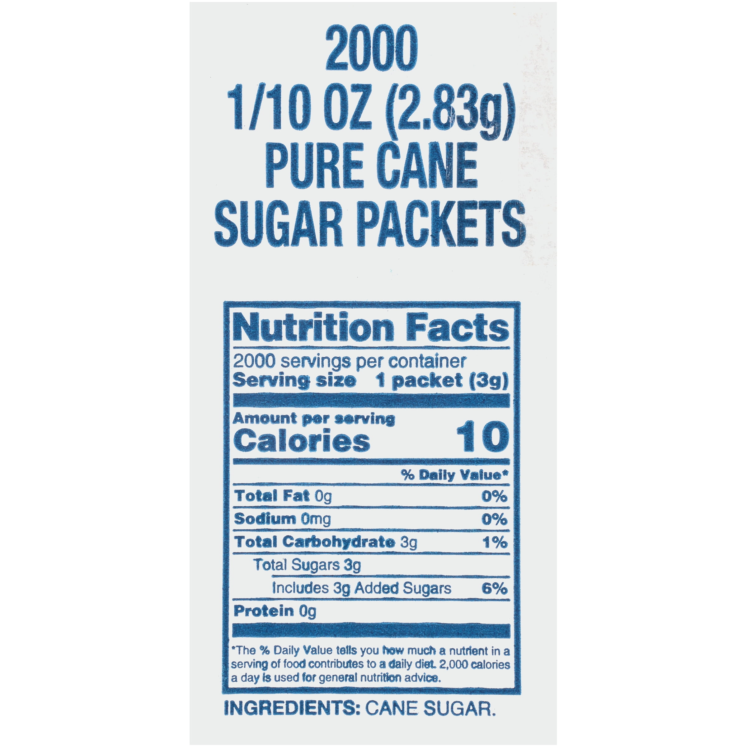 Sugar Packet Nutrition