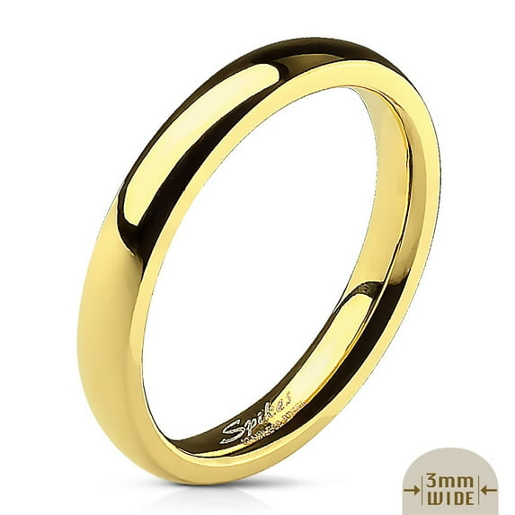 Unisex 14K Gold Plated Classic Comfort Fit Wedding Ring Band Width 03 mm Size 07