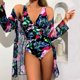 thumbnail image 2 of MKLEKYY Trajes De Baño Mujer Women Floral Print Swimsuits Deep V Neck Swimwear Women 2 Bathing Suit Sexy Monokini Suits Summer Wear Beach Cover Ups, 2 of 6
