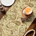 thumbnail image 3 of Beige Brown Green Table Runner - 60 Inch Long Retro Botanical Abstract Art Cotton and Linen Blended Dress Scarves Farmhouse Table Runner for Kitchen Dining, Coffee Table, 13" x 60", 3 of 8