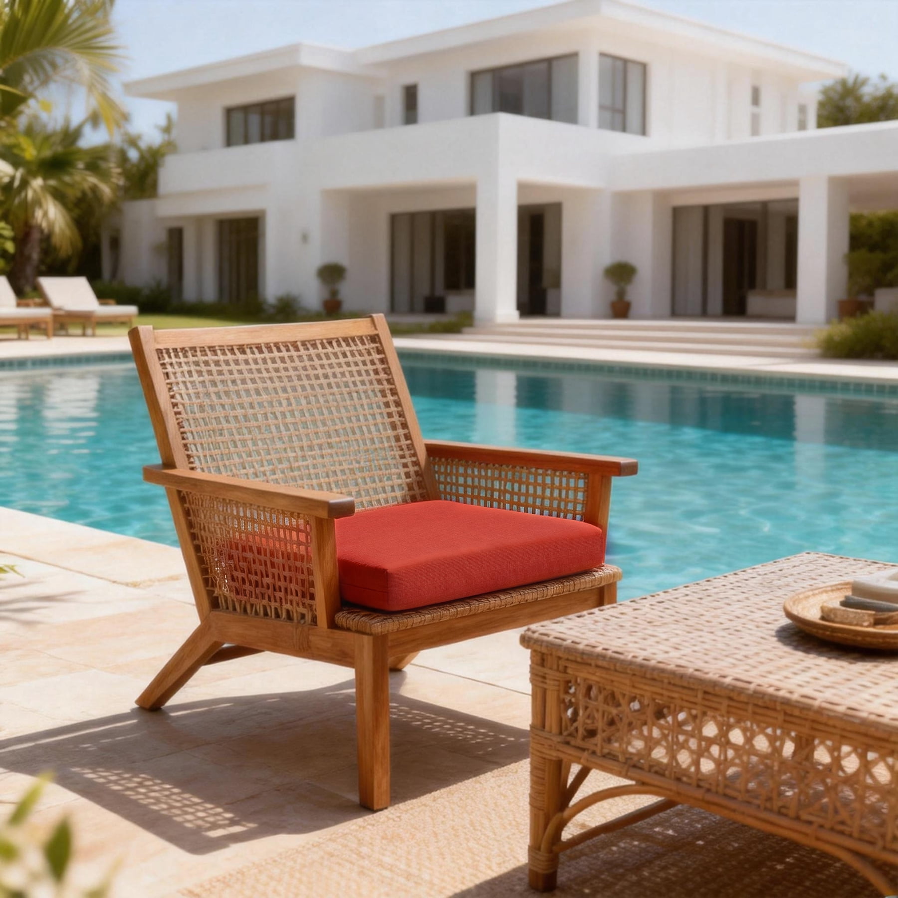 Goodgoods 20" x 20" Outdoor Chair Cushions Set of 2, 30D Foam Water & Fade Resistant, Henna