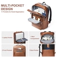 thumbnail image 4 of Shrrie Leather Laptop Backpack for Women and Men,28 L Travel Backpack Computer Bag Fits 16 inch Laptop,Expandable Casual Daypack with USB Charging Port for Work Business Weekender College, 4 of 7