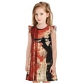 thumbnail image 1 of Fotbe Silhouette Trumpet Red Art Vestido de Dormir para Niñas de 3 a 10 Años, Mangas Cortas, Estilo Princesa, Pijama Camisón con Mangas Voladas-XX-Large, 1 of 6