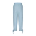 thumbnail image 3 of Women Cotton Linen Baggy Palazzo Harem Pants Drawstring Wide Leg Elastic Waist Beach Yoga Trousers Casual Lounge Pants 2026 Vacation Sky Blue S, 3 of 6