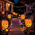 thumbnail image 6 of Halloween Solar Pumpkin Ghost Ground Stake Light Set, 1 to 5 Spooky LED Pathway Lights, Waterproof Outdoor Ambient Lamp for Patio Yard Garden Lawn Halloween Holiday Decor, B, 6 of 9
