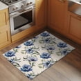 thumbnail image 2 of Entryway Rug 2'x3', Navy Blue Floral Small Rug for Kitchen Bathroom Door Mat Indoor Entrance, Vintage Flowers Elegant Pastoral Rustic Non-Slip Area Rugs Floor Mats Carpet Front Door Rugs, 2 of 8