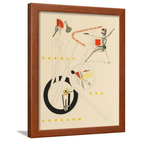 Over The Bed Decor Title Sheet of Victory over the Sun by A. Kruchenykh, 1923 Framed Print Wall Art By El Lissitzky ()