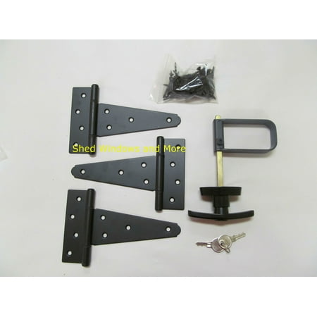Single Door Hardware Kit 6 Strap T Hinge T Handle Heavy Duty