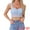 Blue, variant on Women Summer Sleeveless Trendy Y2K Going Out Cropped Tank L White