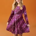 thumbnail image 2 of Gubotare Christmas Dress Girls Long Sleeve Dresses Casual Crew Neck Dresses for Kids Size 17-18(Red,17-18 Years), 2 of 5