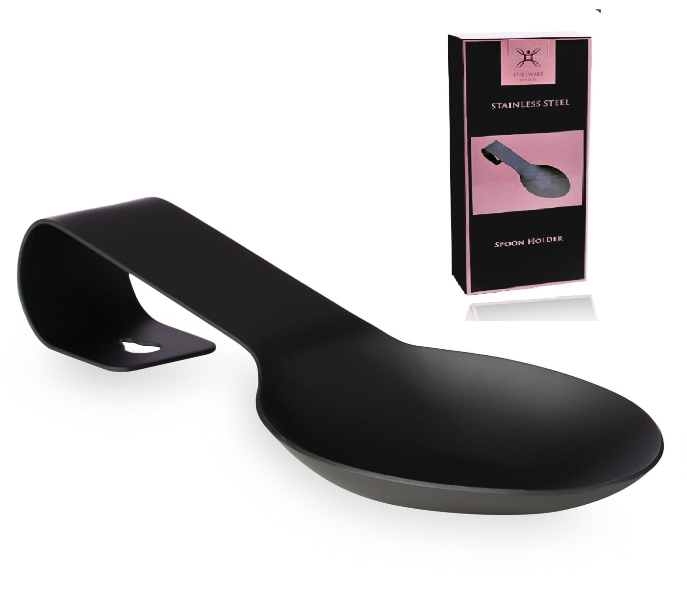 Steelware Central Spoon Rest Stainless Steel Black Kitchen Utensil