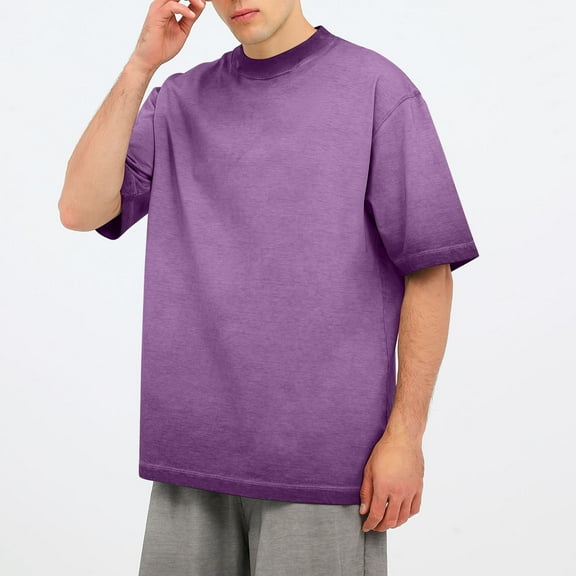 lmcalzta Mens Oversized T Shirts Crew Neck Short Sleeve Casual Tshirts Summer Vintage Fashion Basic Tees