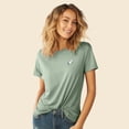 thumbnail image 4 of Dalix Ghost Embroidered Soft Cotton Short Sleeve T Shirt Womens in Sage M Medium, 4 of 5