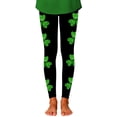 thumbnail image 5 of St. Patrick'S Day Themed Girls' Printed Athletic Leggings Kids Festive Holiday Stretch Pants Clothes, 5 of 5