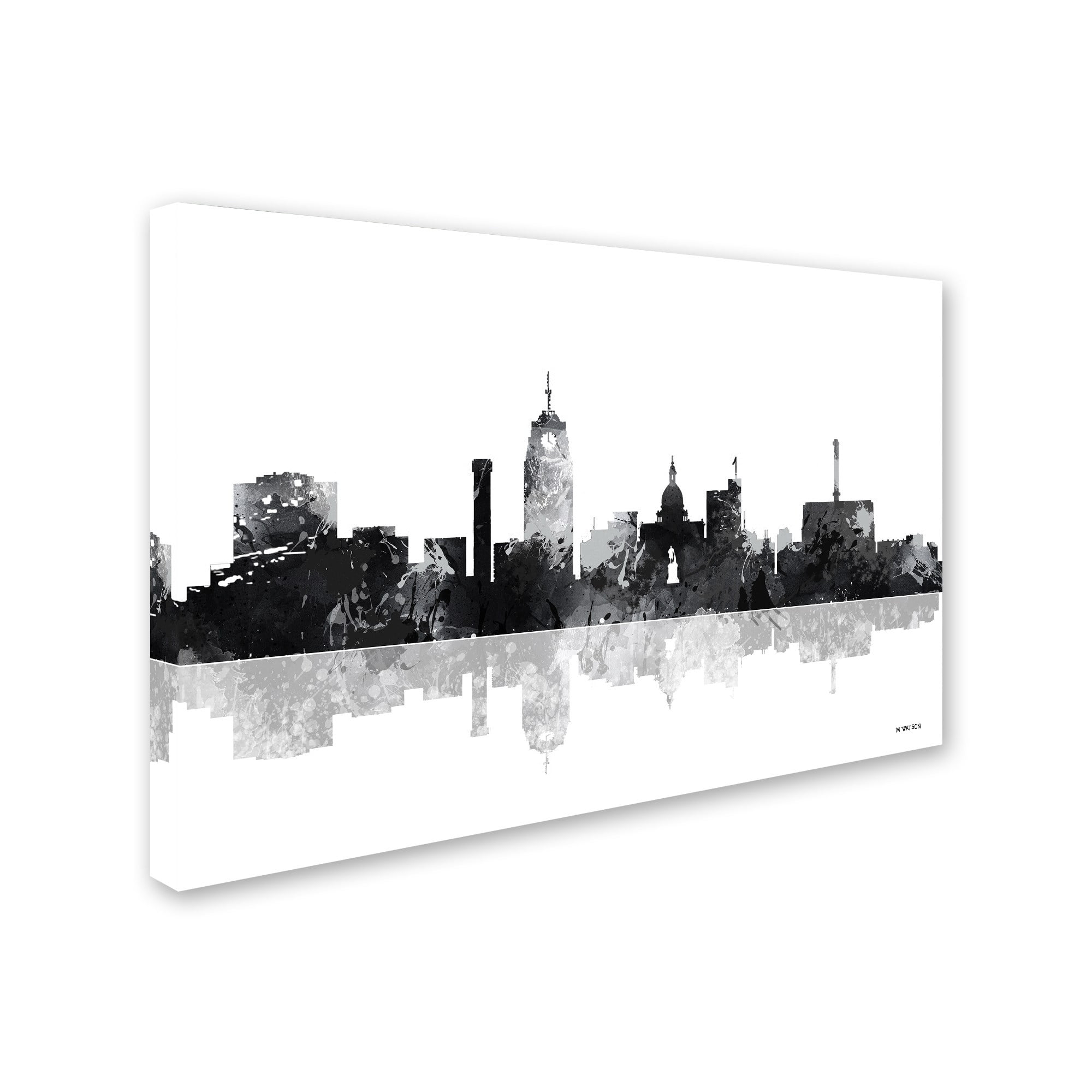 Trademark Fine Art "Lansing Michigan Skyline BG-1" Canvas Art by Marlene Watson