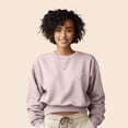 thumbnail image 3 of Dalix Heart Embroidered Fleece Relaxed Boxy Fit Long Sleeve Crewneck Sweatshirt Womens in Blush XL X-Large, 3 of 5