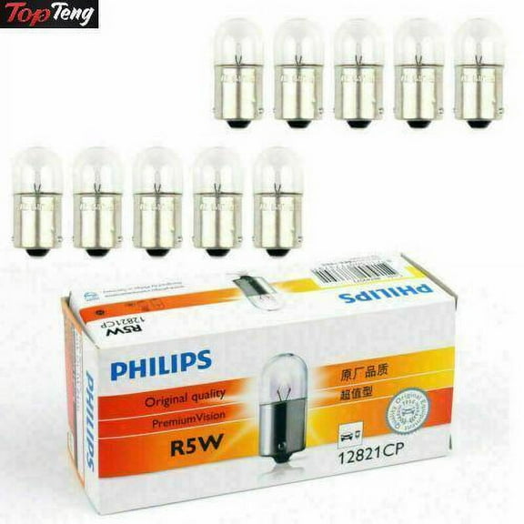 10*Fits PHILIPS 12821 R5W 12V 5W BA15s Premium Vision Signal Light Lamp Bulbs
