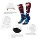 thumbnail image 3 of Fotbe Red And Blue Lightning Calcetas Divertidas Estampadas para Hombre y Mujer, Calcetas de Algodón hasta la Rodilla para Caminar, Correr, Enfermería y Embarazo, 3 of 6