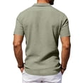 thumbnail image 5 of GrmtClth Men's Polo Shirt with Chest Pocket Short Sleeve Solid Color Business Casual Regular Fit Classic Work Tops 2026 Army Green 3XL, 5 of 7