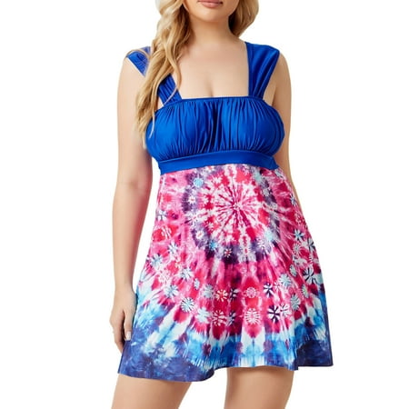 

VKEKIEO Two-Piece Sets Swimsuit Sport Bra Style Padded Blue L