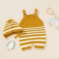 thumbnail image 4 of Ensemble de Tricot pour Filles, Sans Manches, Rayé, avec Chapeau et Chapeau, 4 of 7