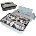 thumbnail image 1 of Bento Lunch Box - Stainless Steel Lunch Container with Insulated Bag and Cutlery, 4 Compartment Microwave Safe Food Storage Meal Prep Containers Ideal, 1 of 4