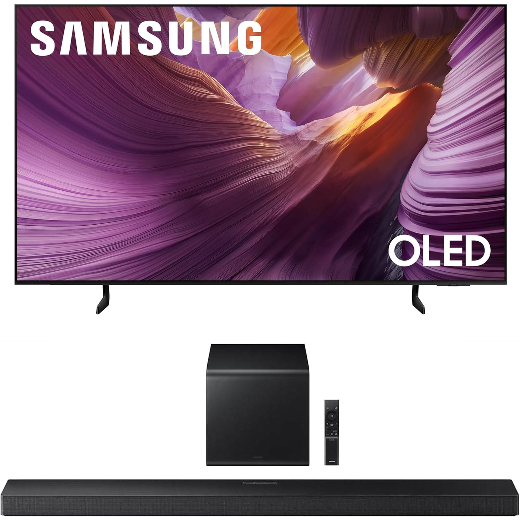 Samsung QN77S85FAEXZA 77 Inch OLED HDR 4K Smart TV with a Samsung HW-QS700F 3.1.2 Ch Dolby Atmos Soundbar and Subwoofer (2025)
