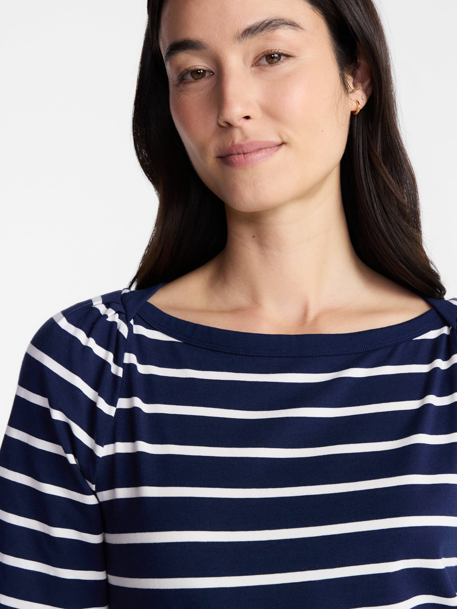 Time and Tru Women's Envelope Tee with Short Sleeves, Sizes XS-XXXL