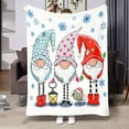 thumbnail image 2 of Cozy Christmas Gnome & Snowflake Throw Blanket - Soft, Allergy-Friendly Flannel for Bed and Sofa Decor - Perfect Holiday Gift, Christmas, Elf, Snowflake, Blanket, Decorative, 2 of 6