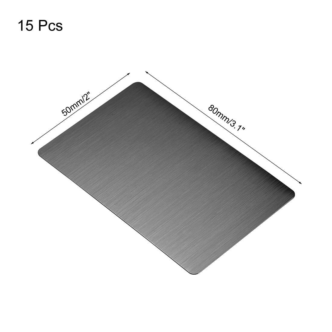 Unique Bargains Blank Metal Card Brushed 201 Stainless Steel Plates 80x50x0.4mm