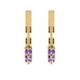 thumbnail image 4 of 0.7Ct Brilliant Round Cut Hoop Alexandrite 14K Yellow Solid Solid Gold Everyday Dainty Earrings Lever Back, 4 of 7