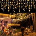 thumbnail image 2 of Street Garland Christmas Lights Outdoor Decor 10m Droop 0.4-0.6m Led Icicle Curtain String Lights Party Garden Eaves Decoration, 2 of 5