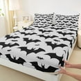 thumbnail image 3 of jejeloiu Happy Halloween Twin Sheet Set (3-Piece) Bats Gray Black Ultra Soft Decor Teens, 3 of 7
