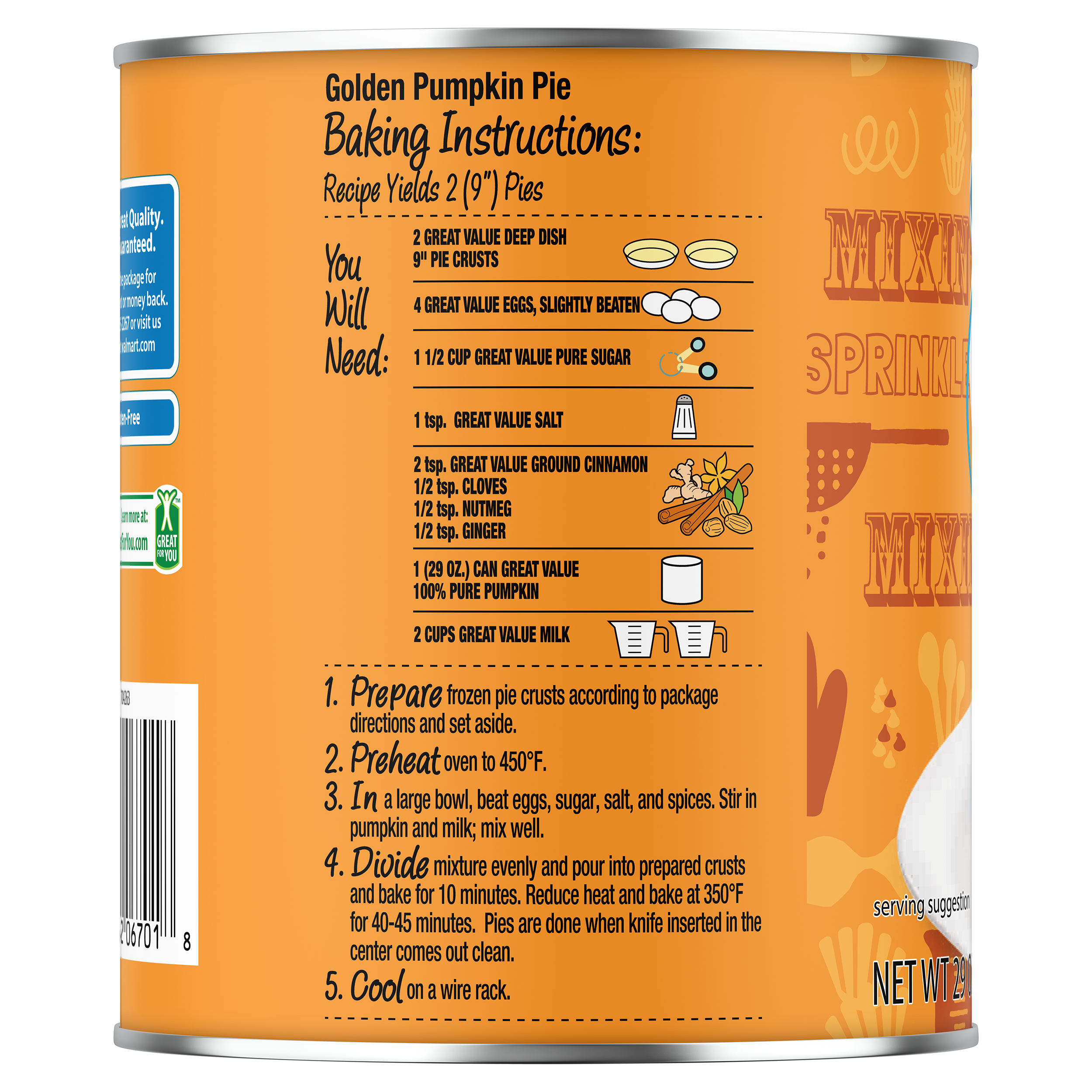 Great Value 100% Pure Canned Pumpkin, 29 oz Can - image 5 of 8
