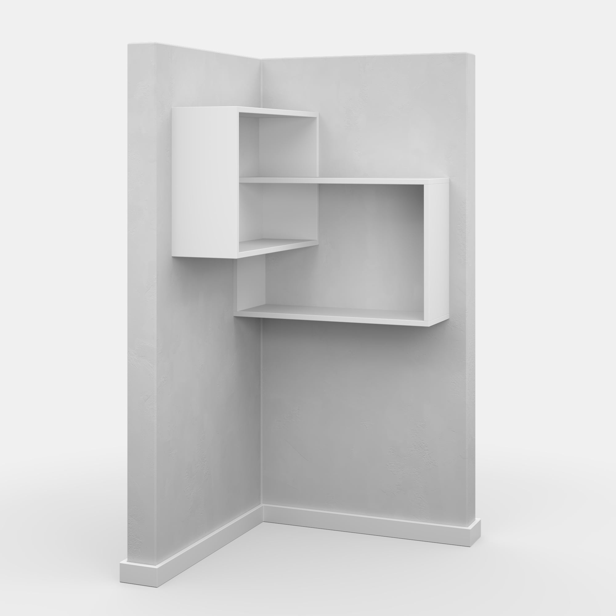 Ada Home Decor Furniture 23.5" 3 Tier White Warner Modern Wall Shelf