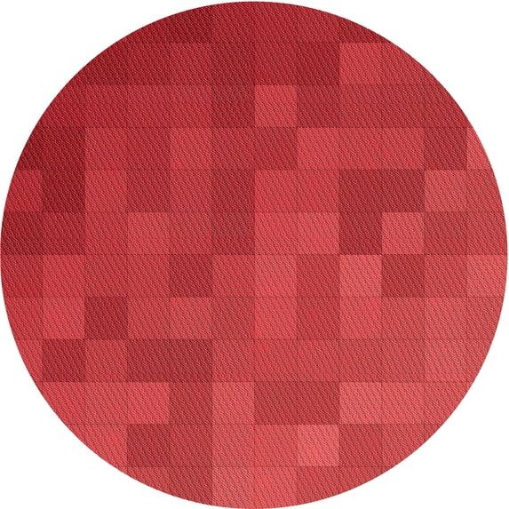 Ahgly Company Indoor Round Patterned Red Area Rugs, 3' Round