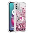 thumbnail image 2 of Funda para Motorola Moto G30/G10 con Brillo Líquido Flotante, Purpurina, Parachoques y Anillo Giratorio Soporte, 2 of 5