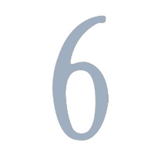 Outdoor Decorative 2 inch Stainless Steel Self Adhesive Address Number - Number: 6