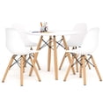 thumbnail image 1 of Aron Living Table Pyramide pour Enfants de 23 Pouces et Ensemble de 4 Chaises en Plastique, Blanc, 1 of 5