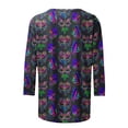 thumbnail image 5 of Penkiiy Blouse Carnaval Manches 3/4 Chemise de Printemps Quotidienne Tee Imprimé Masque Blouse Mardi Gras Col Rond 2024 Tee Tunique Habillée S Multicolore, 5 of 5