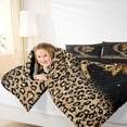 thumbnail image 3 of Erosebridal Chic Cheetah Print Bedding Comforter Set, Personalized Initial Q King Bedding Sets, Black Brown, Black Reversible 7 Pieces, 3 of 6